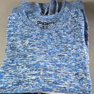 Karen Scott Marled Blue Crew Neck Sweater
